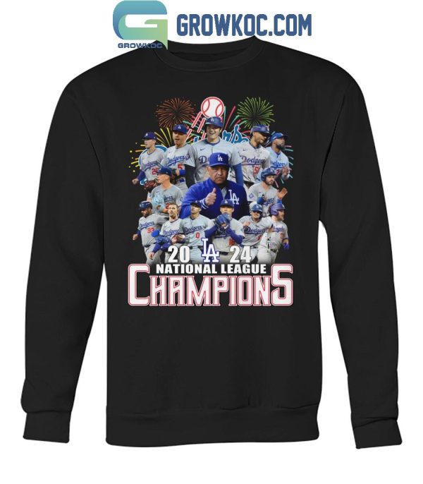 Los Angeles Dodgers 2024 LA National Leagues Champs Celebration T-Shirt