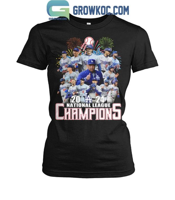 Los Angeles Dodgers 2024 LA National Leagues Champs Celebration T-Shirt