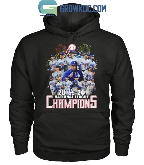 Los Angeles Dodgers 2024 LA National Leagues Champs Celebration T-Shirt