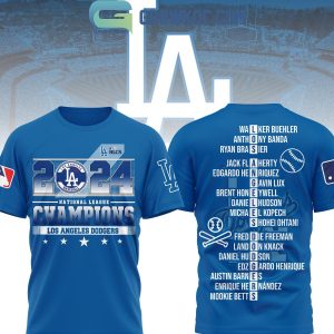 Los Angeles Dodgers 2024 National League Champions Victory Hoodie T-Shirt