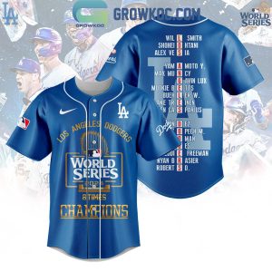 Los Angeles Dodgers 2024 World Series Champions 8 Times Puzzle Name Baseball Jersey