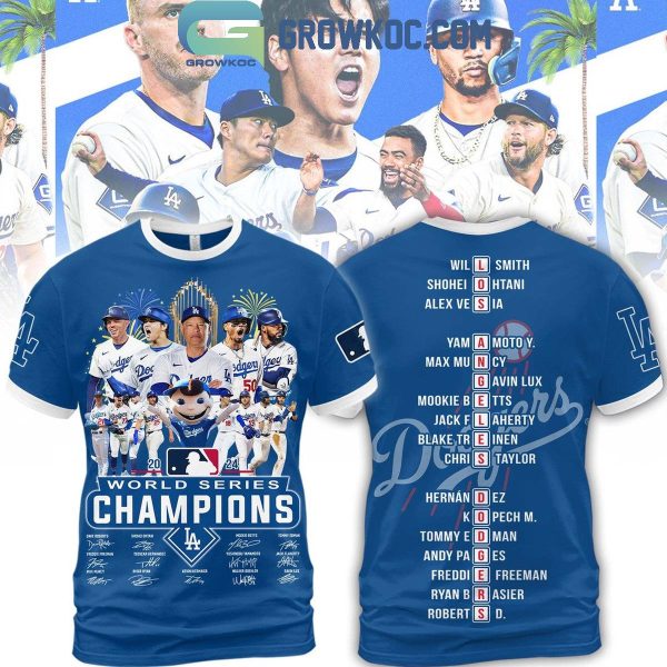 Los Angeles Dodgers 2024 World Series Champions Cheering With Fan Hoodie T-Shirt