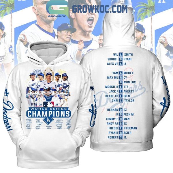 Los Angeles Dodgers 2024 World Series Champions Cheering With Fan Hoodie T-Shirt