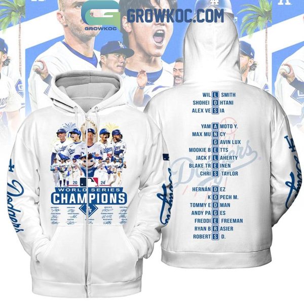 Los Angeles Dodgers 2024 World Series Champions Cheering With Fan Hoodie T-Shirt