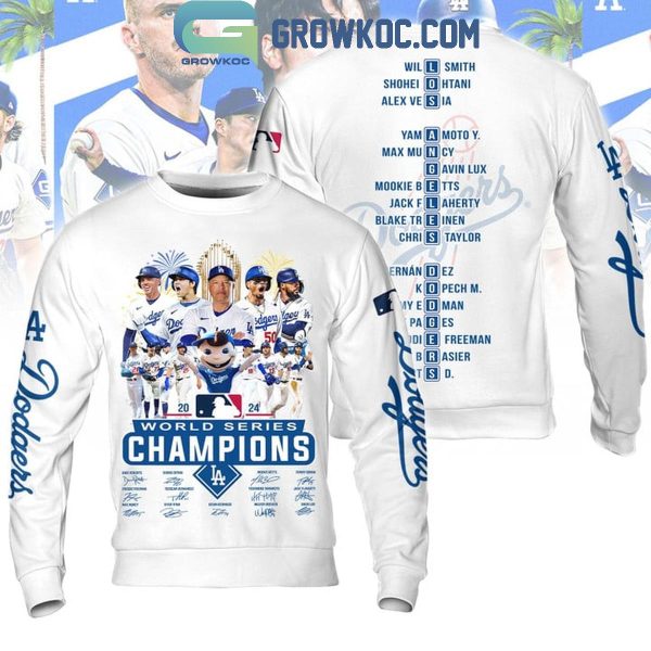 Los Angeles Dodgers 2024 World Series Champions Cheering With Fan Hoodie T-Shirt