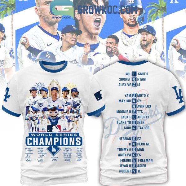 Los Angeles Dodgers 2024 World Series Champions Cheering With Fan Hoodie T-Shirt