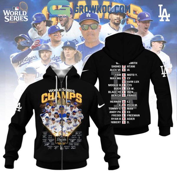 Los Angeles Dodgers 2024 World Series Champs Best Team Hoodie T-Shirt Black