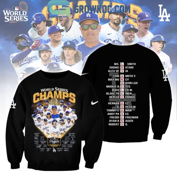 Los Angeles Dodgers 2024 World Series Champs Best Team Hoodie T-Shirt Black