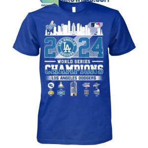 Los Angeles Dodgers 2024 World Series Champs MLB Skyline T-Shirt