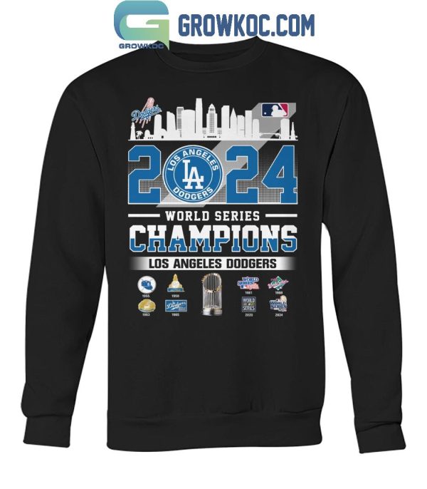 Los Angeles Dodgers 2024 World Series Champs MLB Skyline T-Shirt