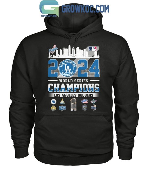 Los Angeles Dodgers 2024 World Series Champs MLB Skyline T-Shirt