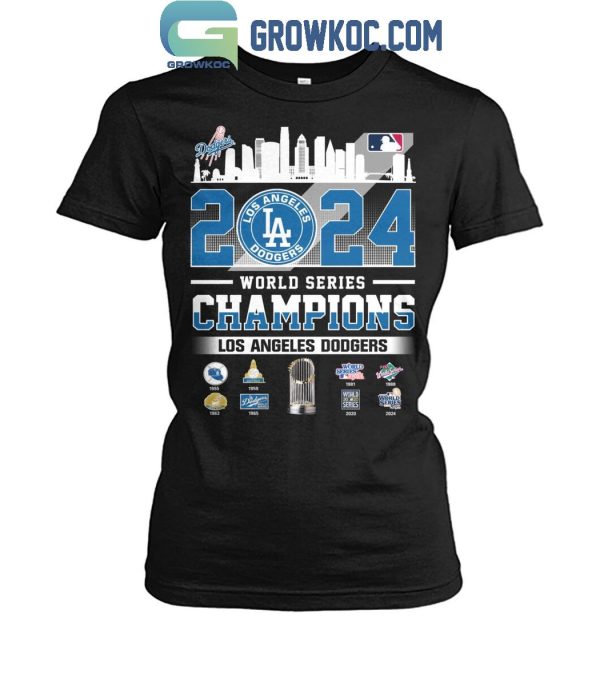 Los Angeles Dodgers 2024 World Series Champs MLB Skyline T-Shirt