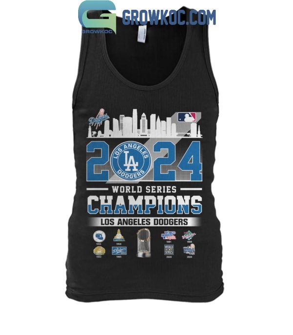 Los Angeles Dodgers 2024 World Series Champs MLB Skyline T-Shirt