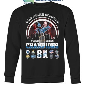 Los Angeles Dodgers 8 Times 2024 World Series Champions T-Shirt