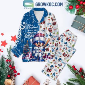 Los Angeles Dodgers All I Want For 2024 Christmas Is Dodgers Polyester Pajamas Set