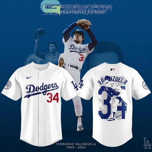 Los Angeles Dodgers Fernando Valenzuela Forever No. 34 Baseball Jersey