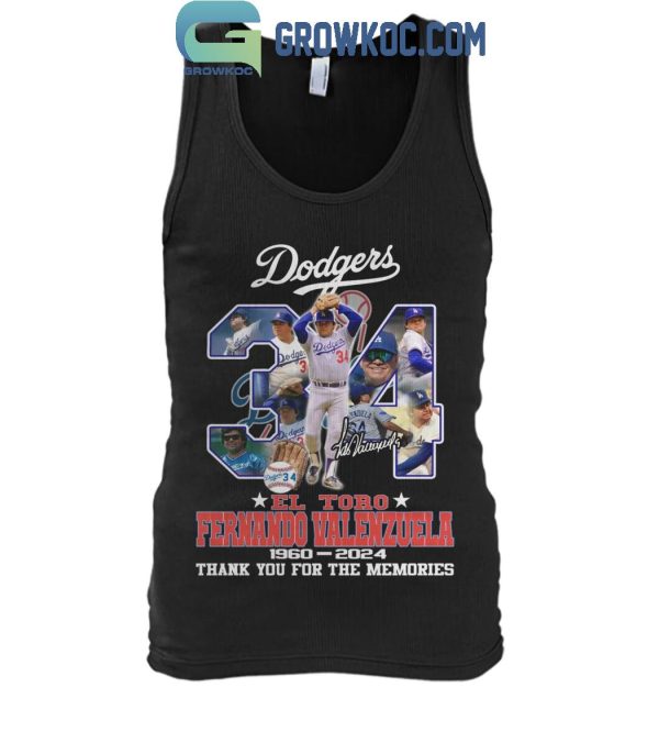 Los Angeles Dodgers Fernando Valenzuela No.34 El Toro 1960-2024 T-Shirt