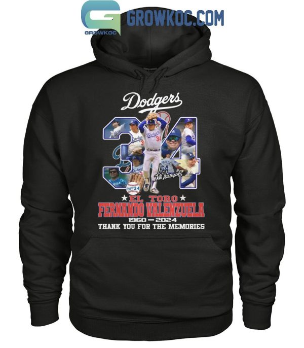 Los Angeles Dodgers Fernando Valenzuela No.34 El Toro 1960-2024 T-Shirt