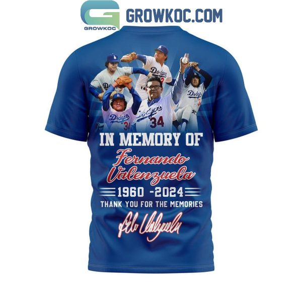 Los Angeles Dodgers In Memory Of Fernando Valenzuela 1960-2024 Hoodie T-Shirt