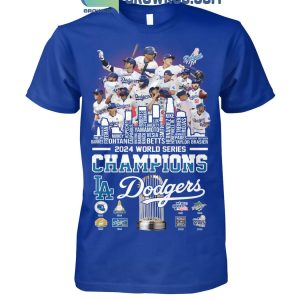 Los Angeles Dodgers LA Skyline 2024 World Series Champions Celebration T-Shirt