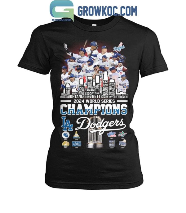 Los Angeles Dodgers LA Skyline 2024 World Series Champions Celebration T-Shirt