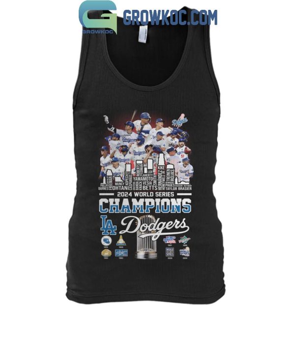 Los Angeles Dodgers LA Skyline 2024 World Series Champions Celebration T-Shirt