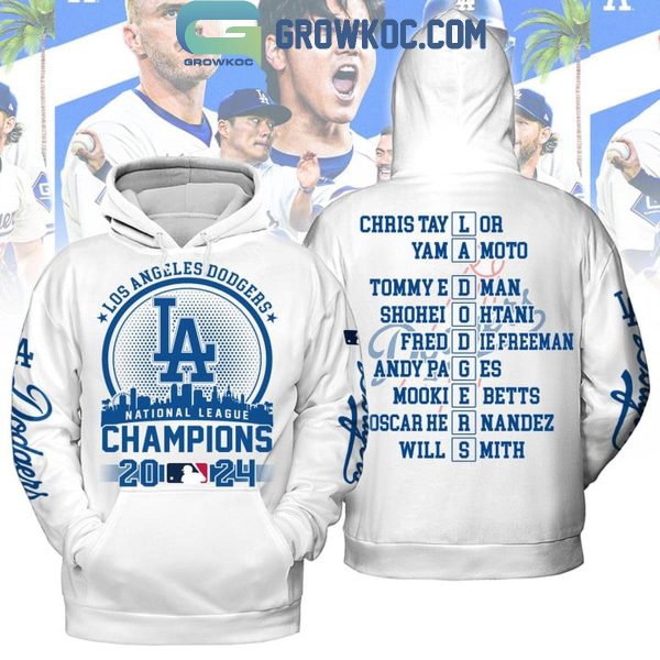 Los Angeles Dodgers Skyline Of LA Champions Of National League 2024 Hoodie T-Shirt