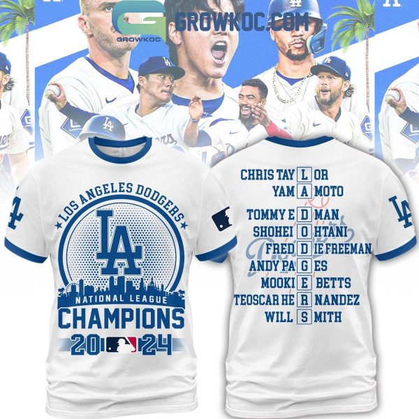 Los Angeles Dodgers Skyline Of LA Champions Of National League 2024 Hoodie T-Shirt