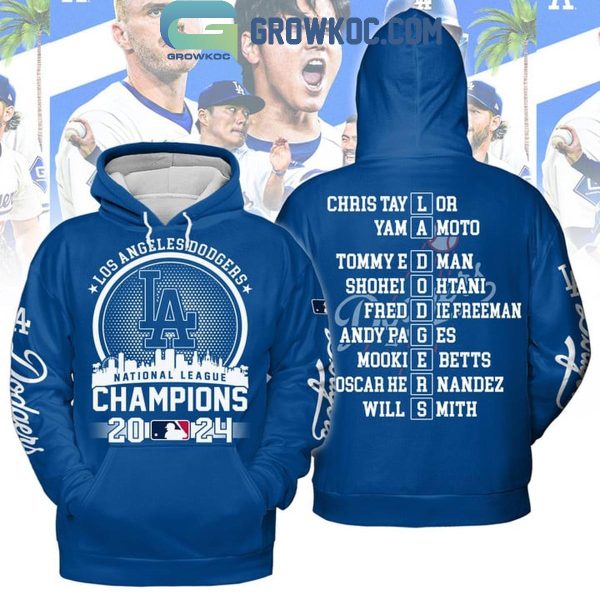 Los Angeles Dodgers Skyline Of LA Champions Of National League 2024 Hoodie T-Shirt