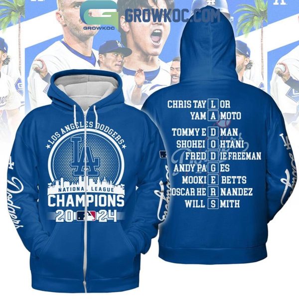 Los Angeles Dodgers Skyline Of LA Champions Of National League 2024 Hoodie T-Shirt