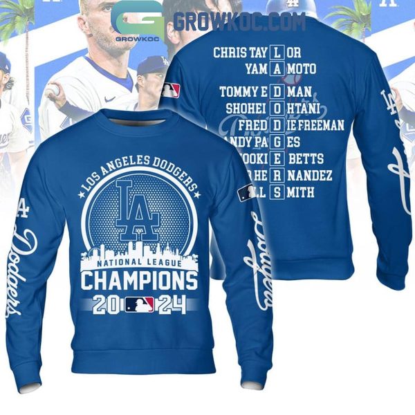 Los Angeles Dodgers Skyline Of LA Champions Of National League 2024 Hoodie T-Shirt