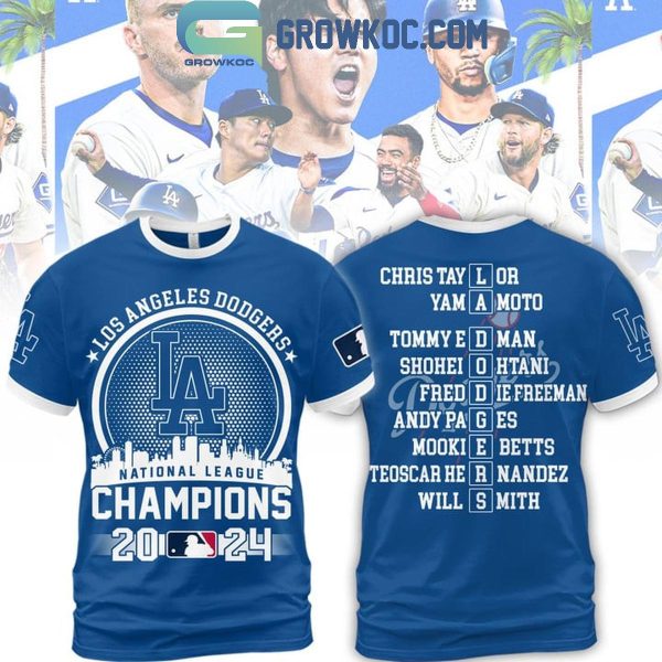 Los Angeles Dodgers Skyline Of LA Champions Of National League 2024 Hoodie T-Shirt