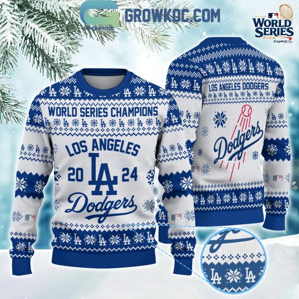 Los Angeles Dodgers World Series 2024 Champions Christmas Ugly Sweater