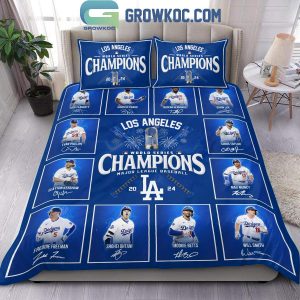 Los Angeles Dodgers World Series 2024 Champions Team Portrait Bedding Set