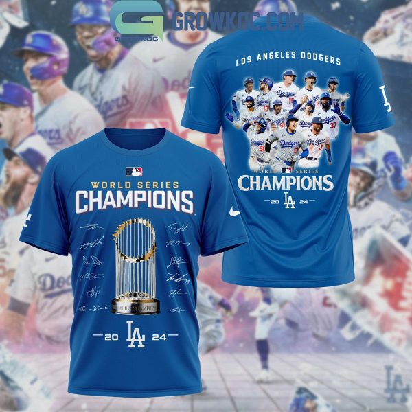 Los Angeles Dodgers World Series 2024 MLB Champions Hoodie T-Shirt Blue Version