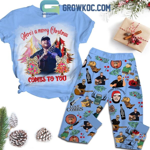 Luke Combs Here’s A Merry Christmas Combs To You Fleece Pajamas Set