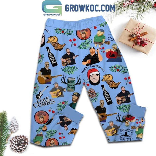 Luke Combs Here’s A Merry Christmas Combs To You Fleece Pajamas Set