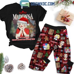 Madonna Santa Baby I’ll Wait Up For You Dear Christmas Fleece Pajamas Set