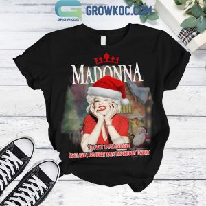 Madonna Santa Baby I’ll Wait Up For You Dear Christmas Fleece Pajamas Set