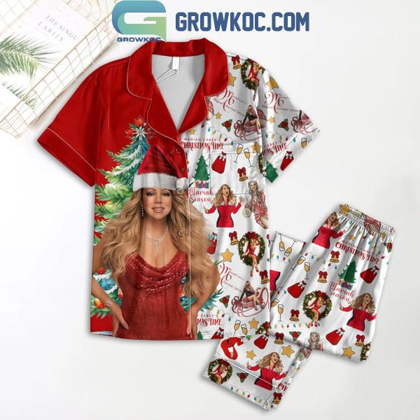 Mariah Carey Christmas Time Mariah Season Merry Christmas Polyester Pajamas Set