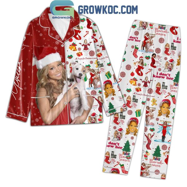 Mariah Carey It’s Mariah Season It’s Time Christmas Polyester Pajamas Set