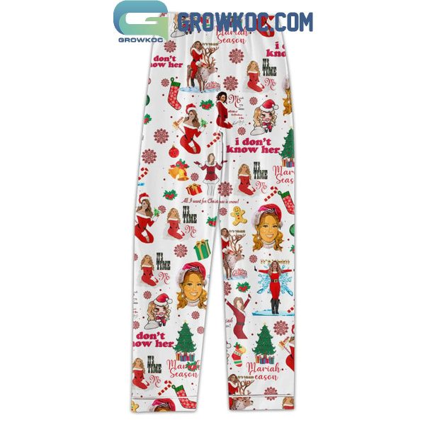 Mariah Carey It’s Mariah Season It’s Time Christmas Polyester Pajamas Set