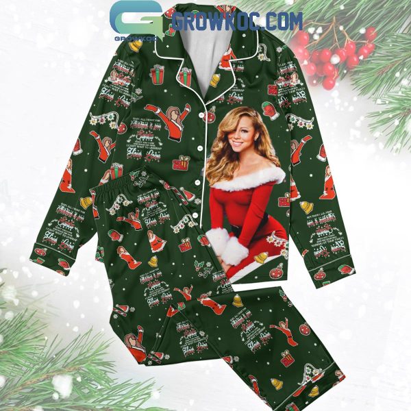 Mariah Carey’s Christmas Time Happy Holiday Polyester Pajamas Set Green