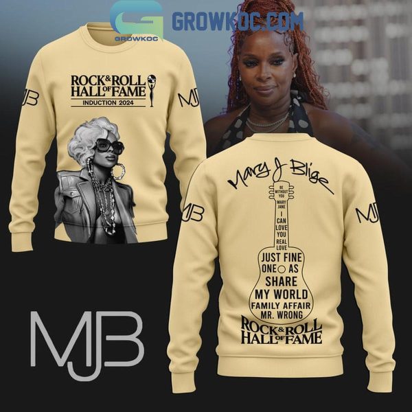 Mary J Blige Family Affair Rock And Roll Hall Of Fame 2024 Hoodie T-Shirt Yellow