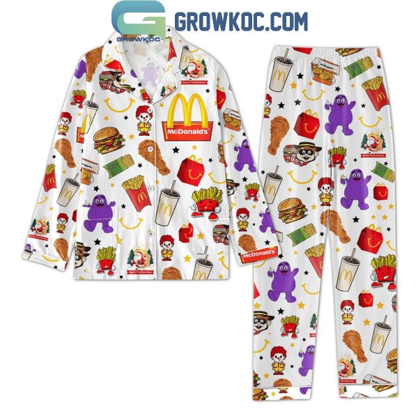 McDonald’s Mascot And Big Mac Christmas Polyester Pajamas Set