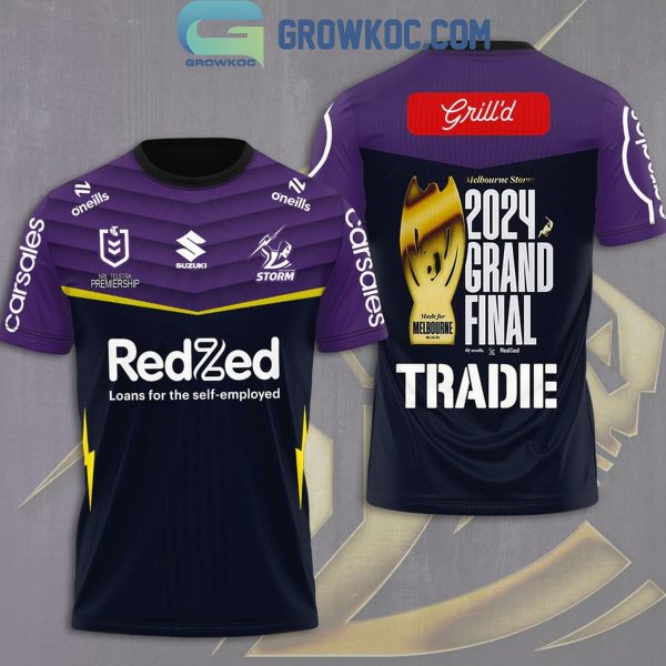 Melbourne Storm Grand Final 2024 Rugby League Tradie Hoodie T-Shirt