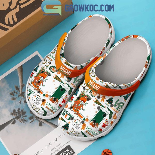 Miami Hurricanes All About The U 2024 Christmas Crocs Clogs