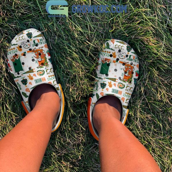 Miami Hurricanes All About The U 2024 Christmas Crocs Clogs