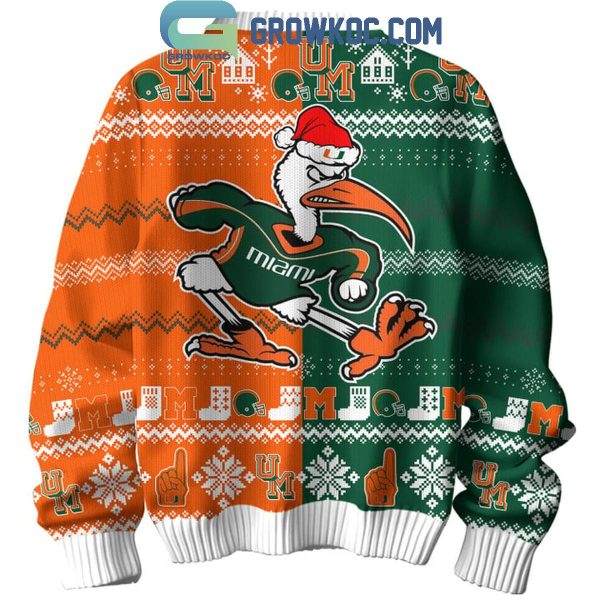 Miami Hurricanes Football All I Want For Christmas Is U Ugly Sweater