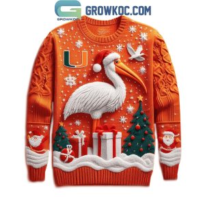 Miami Hurricanes Merry Christmas And Happy New Year Ugly Sweater